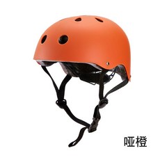 戶外登山攀巖頭盔 溯溪安全帽 滑板頭盔 高強度EPS材質 減震保護頭盔, 磨砂橙,L 頭圍55-60公分 成人男女, 1個