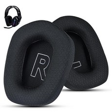Wzsipod Cooling Gel Replacement Ear Cushions for Logitech G733 G535 G335 Lightspeed Wireless Gamin, 블랙 원단