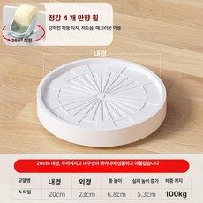 52QUAD 가습기거치대 건조기 원형 거치대 협탁, 기본 색상, 원형 화이트 내경 20cm 4개 회전 바퀴