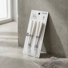 다이소 가든 스테인리스 티포크 4개입 디저트 과일 포크 세트, 와인