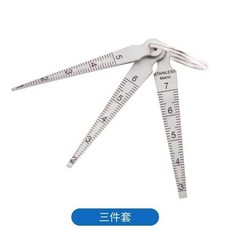 不鏽鋼間隙尺 精準錐形尺 楔形塞尺 高精度孔徑規, 1個, 三件套