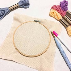 [이브닝메종] 몽스 펀치니들 자수천 원단 24cmx24cm, 1개, 아이보리