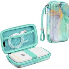 코닥 스텝코닥 미니 2 HD코닥 PRINTOMAIC코닥 스마일 카메라 및 프린터용 핀티 보호 케이스 - 내부 포켓이 있는 충격 방지 하드 쉘 휴대용 에메랄드 마블, Emerald Marble