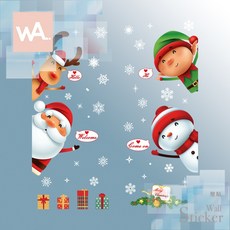 WA Wall Art 聖誕節壁貼 麋鹿 雪人 聖誕老公公 耶誕節裝飾 節慶牆貼