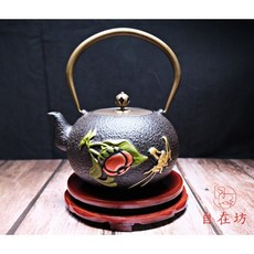 【自在坊茶具】知了鑄鐵壺1.3L (附壺叉) 日本老鐵壺 煮茶燒水壺, 知了鑄鐵壺, 1個, 1.3L