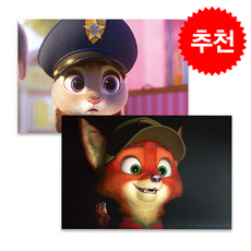 디즈니 주토피아 렌티큘러 엽서 07-어린 닉과 주디, 아르누보, 디즈니 저