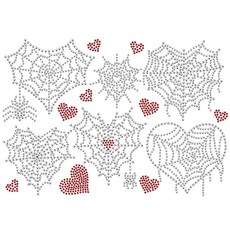 1개 유리 핫픽스 라인스톤 다리미 부착형 아플리케 의상 액세서리 (옷 가방 바지용) 하트 패턴 297x210mm, 혼합색