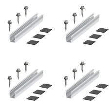 1set/2set/4set 레일 태양 전지 패널 랙킹 브래킷 사다리꼴 알루미늄 합금 발코니 고정, 01 4set, 01 빠른  Mainland