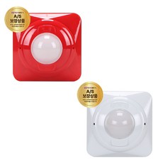 케이텔 LED 사각 시각경보기 백색 적색, 1개