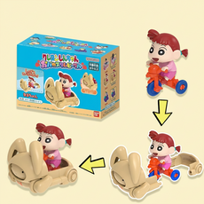 반다이 짱구는 못말려 붕붕카 2탄 떡잎마을 방범대 시리즈 1 유리, 혼합색상, 1개