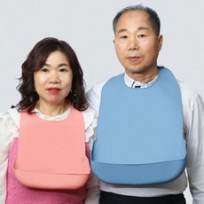 욕실보수용품 어르신 실리콘 성인 핑크소 방수턱받이 요양원 턱받이, 핑크(소)