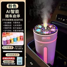 차량용 가습기 스마트 공기 차량가습기 청정기, U01KTH4694PQGTVE2JFDGFWPVV-007, 1, G. 핑크 방향제 3병 + 필터 3개