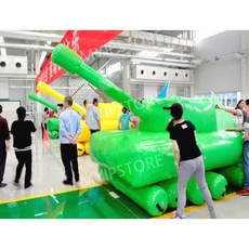 에어 사다리 6인용 교구 바퀴 공기주입식 궤도 전차 체육 학생 야유회 인용 놀이 게임 행사, B. 바퀴 롤 2 x 3 미터 4 기둥 탱크, 1개