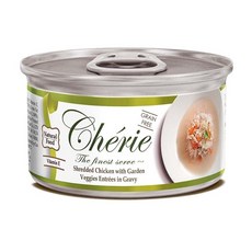 艾爾發寵物 Cherie 法麗 天然無穀貓罐 招牌微湯汁系列 貓副食湯罐 多種口味 80g, 1個, 天然嫩雞佐鮮蔬, 80ml, 雞肉+鮮蔬