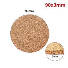 30 1PCS 미끄럼 방지 코르크 머그 패드 커피 단열 매트 자연 나무 라운드, 1PC, 90 x 3mm