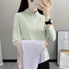 女涼感長袖排汗衫 戶外休閒長袖 排汗衫 登山衣 速乾T恤 透氣立領 運動長袖 防曬衣 運動T恤