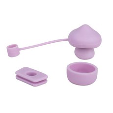 HXFRTYU Stanley 머그잔용 실리콘 버섯 빨대 캡 키트 3개 7.8mm 재사용 가능한 흘림 방지 빨대 팁 커버 스토퍼 세트 컵 액세서리 (퍼플)