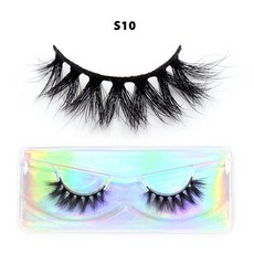 메이크업 속눈썹 하프 밍크 푹신하고 부드럽고 작은 자연스러운 크로스 연장 가짜 고양이, 1개