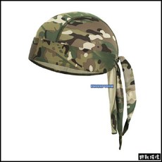 【野戰搖滾-生存遊戲】高品質萊卡海盜頭巾、海盜帽【黑色、綠色、沙色、碳灰色】自行車登山防曬戶外頭盔頭套迷彩頭巾, 多地形迷彩, 1個