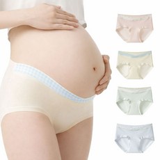 마미소프트 롱와이드 V컷 순면 임산부 팬티 4종 세트