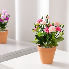 알륨 조화 화분 베이비 set 20cm (DIY) 4컬러 인테리어 꽃 테이블 장식 소품 꾸미기, 핑크, 1개