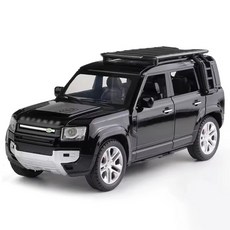 마이카 다이캐스트 금속 1:24 랜드로버 디펜더 모델 SUV 자동차 모형 피규어 장식, 1개, 03_블랙