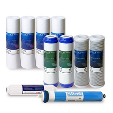 沛旺PEI WANG濾水器濾芯套組，台灣製造，PP/UDF/CTO/RO膜，全方位淨水方案, 1套, PP-5U+75GRO