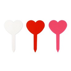 식집사 정원데코 하트모양 식물 라벨 20p 세트 식물이름표 식물라벨 정원꾸미기, 레드
