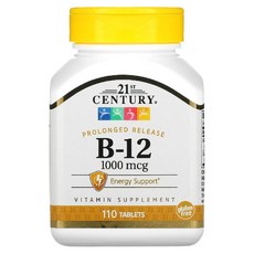 21세기 B-12 비타민B12 사이아노코발아민 칼슘 1000mcg 타블렛 110정, 1개, 1000 mcg
