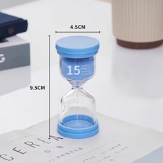 수험생 스터디 모래시계 타이머 탁상용 3분 양치, 블루 15분