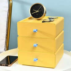 미니 플라스틱서랍 잡동사니 적층 틴케이스 책상위서랍 커피정리함, 옐로우 1+1