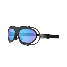 LAVALENS 렌즈 7068 오토바이 고글 자전거 UV 보호 야외 안경 방진 일본에서 디자인 (실버 렌즈), 블루 렌즈