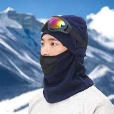지티오비 스키장 모자 숨쉬기편한 혹한기 방한 기모 스키 바라클라바, 네이비, 1개