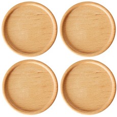 투데이리빙 4개입 세트 우드 티코스터 나무 원형 코스터 고급형 월넛 느티 커피잔 받침 디자인 컵받침 원목 티타임 받침대 감성 테이블 웨어 인테리어 미니 소품 트레이, 4개