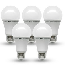 알라딘라이팅 LED 벌브 12W 5개 램프 주광(하얀빛) 전구(노란빛) 주백(아이보리빛), 주광색