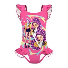 K-pop 獵魔女團 兒童泳衣 女童防曬泳裝 中大童寶寶魯米游泳衣