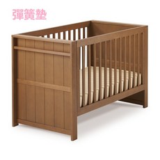 BeBe Deluxe 嬰兒大床 摩卡木紋 彈簧墊嬰兒床, 摩卡木紋+彈簧墊