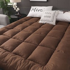 호텔 침대 토퍼 6cm 런 퀸사이즈 더블 퀄팅 메트리스 침구 커버 콰트로 트윌면 메모리폼, 1cm, 커피 두께를 10cm로 높입니다. 200x220cm 침