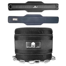Victorbudo USA 역도용 딥 벨트 풀업용 체인이 있는 웨이트 파워리프팅 스쿼트 보디빌딩용 체육관 리프팅 튼튼한 스틸 편안한 네오프렌 지지대가 운동 벨트, 블랙