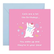 [ 805201 ] CENTRAL 23 고양이 애호가를 위한 재미있는 생일 카드 - 친구 절친 BFF 동료 자매 이웃 사촌 여자 친구를 귀엽고 유머러스한 선물 스티