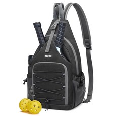 G4프리 피클볼 백팩 남녀 조절 가능한 크로스바디 슬링백 경량 패들백, Bla