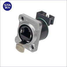 D 타입 패널 이더콘 RJ45 암 플러그 섀시 SE8FDNV 직각 소켓 커넥터 마운트 SE8FDNH-13 산업용 직선, ELRJH4