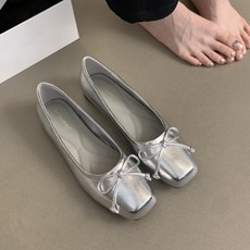 MIROSE 8자 리본플랫 발편한여성단화 러블리 단화+미니구두주걱
