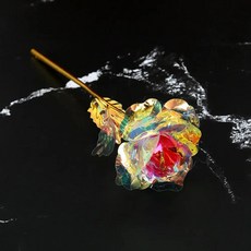 인공 꽃 호일 장미 발렌타인 데이 선물 24k 황금 도금 골드 로즈 영원히 지속되는 사랑 꽃 파티 용품, Color: 5. red 1, 1개