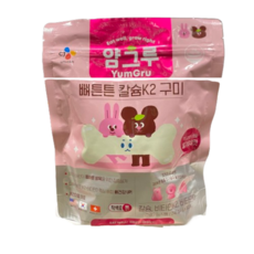 상큼한 딸기우유맛 얌그루 칼슘K2 구미 60개입, 1개