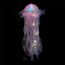 테마 파티 장식 LED 빛나는 해파리 랜턴 언더 바다의 다채로운 해파리 램프 오션 테마 파티 장식, 이미지를 참조해 주십시오, 자줏빛의, 1세트