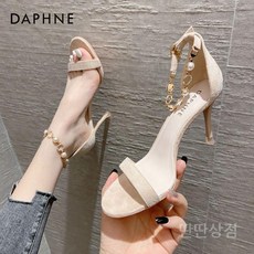 큐빅스트랩하이힐 캐주얼 하이힐 오픈토 여름 파티 샌들힐 럭셔리 데일리