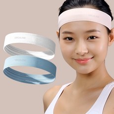 오르카라인 논슬립 스포츠 헤어밴드, 2개, 화이트 + 블루