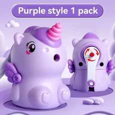 초등학생을 위한 연필깎이 수동식 자동 리드 내구성이 뛰어난 문구류, Purple Unicorn, 1개