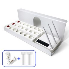 슈파듀파픽 C 슈파 이지업 몬스터 무타공 멀티탭 선반 거치대 전선 정리함, 화이트, 1개